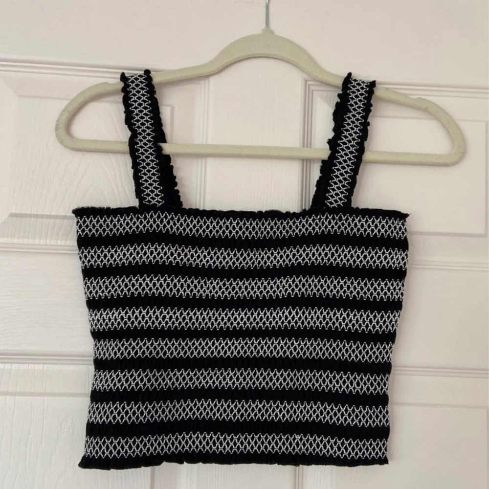 Black & White Striped Tank Top NWOT